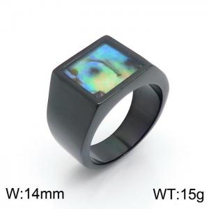 Stainless Steel Black-plating Ring - KR100876-TZN