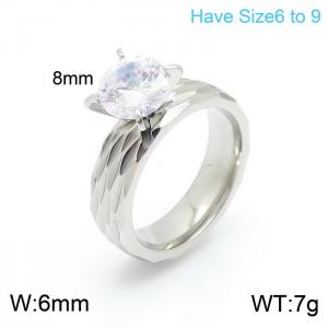 Stainless Steel Stone&Crystal Ring - KR101002-K