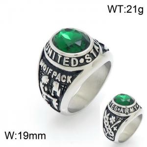 Stainless Steel Stone&Crystal Ring - KR101144-HL