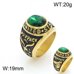 Stainless Steel Stone&Crystal Ring - KR101150-HL