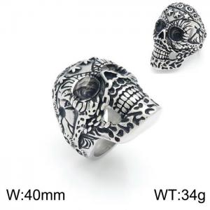 Stainless Skull Ring - KR101157-HL