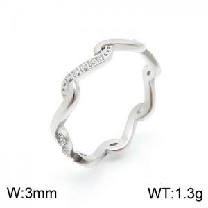 Stainless Steel Stone&Crystal Ring - KR101235-YH