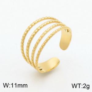 Stainless Steel Gold-plating Ring - KR101256-HM