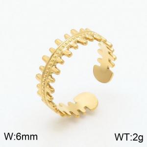 Stainless Steel Gold-plating Ring - KR101258-HM