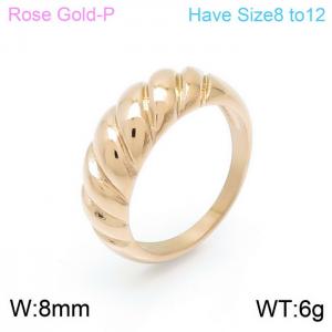 Stainless Steel Rose Gold-plating Ring - KR101265-KFC