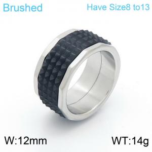 Stainless Steel Black-plating Ring - KR101275-KFC