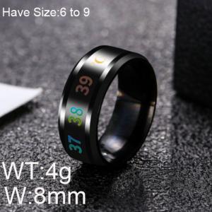 Stainless Steel Black-plating Ring - KR101432-WGRH