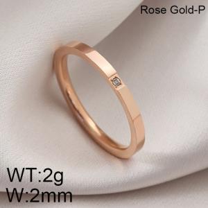 Stainless Steel Stone&Crystal Ring - KR101443-WGRH