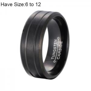 Stainless Steel Black-plating Ring - KR101472-WGRH