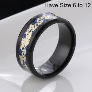 Stainless Steel Black-plating Ring - KR101473-WGRH