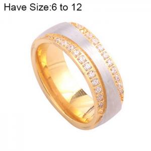 Stainless Steel Stone&Crystal Ring - KR101484-WGRH