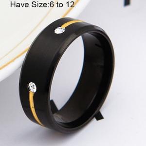 Stainless Steel Stone&Crystal Ring - KR101490-WGRH