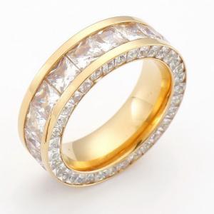 Stainless Steel Stone&Crystal Ring - KR101520-K