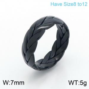 Stainless Steel Black-plating Ring - KR101545-KFC