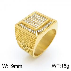 Stainless Steel Stone&Crystal Ring - KR101808-LK