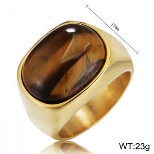 Stainless Steel Gold-plating Ring - KR101837-WGRZ