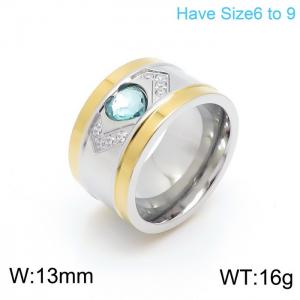 Stainless Steel Stone&Crystal Ring - KR101873-K