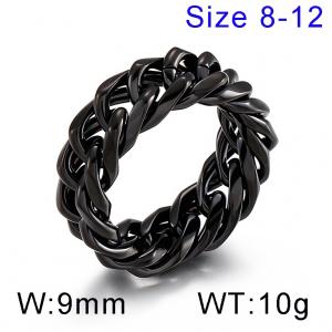 Stainless Steel Black-plating Ring - KR101921-KFC