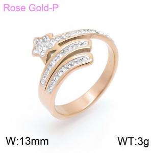 Stainless Steel Stone&Crystal Ring - KR102106-IL