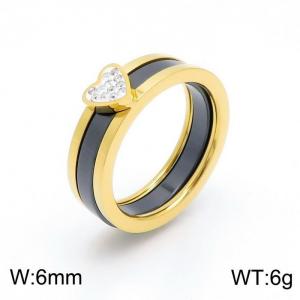 Stainless Steel Stone&Crystal Ring - KR102142-IL