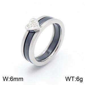 Stainless Steel Stone&Crystal Ring - KR102143-IL