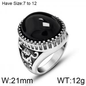 Stainless Steel Stone&Crystal Ring - KR102194-WGSJ