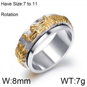 Stainless Steel Gold-plating Ring - KR102198-WGSJ