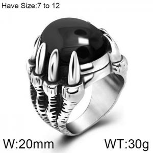 Stainless Steel Stone&Crystal Ring - KR102217-WGSJ