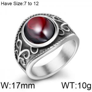 Stainless Steel Stone&Crystal Ring - KR102221-WGSJ