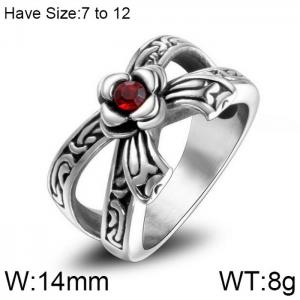 Stainless Steel Stone&Crystal Ring - KR102236-WGSJ