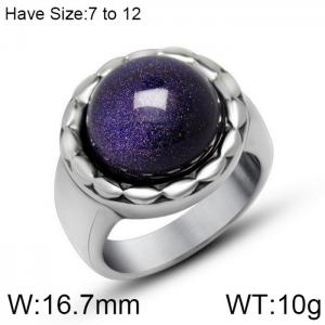 Stainless Steel Stone&Crystal Ring - KR102256-WGSJ