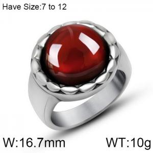 Stainless Steel Stone&Crystal Ring - KR102257-WGSJ