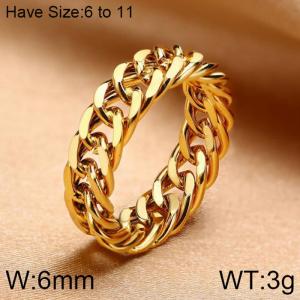 Stainless Steel Gold-plating Ring - KR102273-WGSF