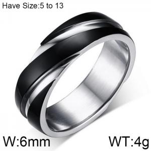 Stainless Steel Black-plating Ring - KR102283-WGSF