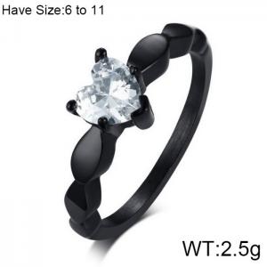 Stainless Steel Stone&Crystal Ring - KR102285-WGSF