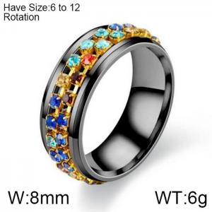 Stainless Steel Stone&Crystal Ring - KR102292-WGDC