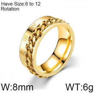 Stainless Steel Gold-plating Ring - KR102299-WGDC