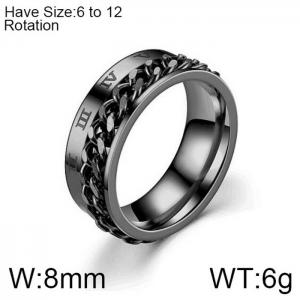 Stainless Steel Black-plating Ring - KR102300-WGDC