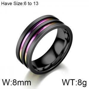 Stainless Steel Black-plating Ring - KR102321-WGDC