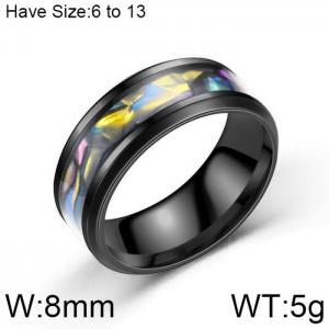 Stainless Steel Black-plating Ring - KR102323-WGDC