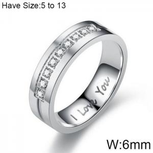 Stainless Steel Stone&Crystal Ring - KR102338-WGDC