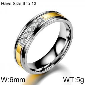 Stainless Steel Stone&Crystal Ring - KR102347-WGDC