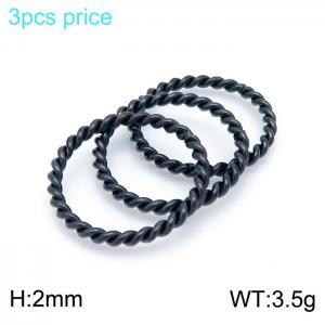 Stainless Steel Black-plating Ring - KR102378-Z