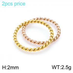 Stainless Steel Gold-plating Ring - KR102379-Z