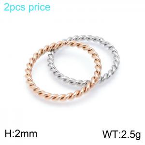 Stainless Steel Rose Gold-plating Ring - KR102381-Z