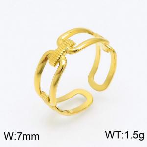 Stainless Steel Gold-plating Ring - KR102880-HM