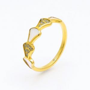 Stainless Steel Stone&Crystal Ring - KR102893-YH