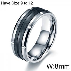 Stainless Steel Black-plating Ring - KR102965-WGAS