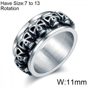 Stainless Skull Ring - KR102968-WGAS