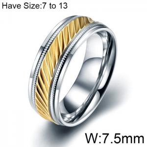 Stainless Steel Gold-plating Ring - KR102978-WGAS